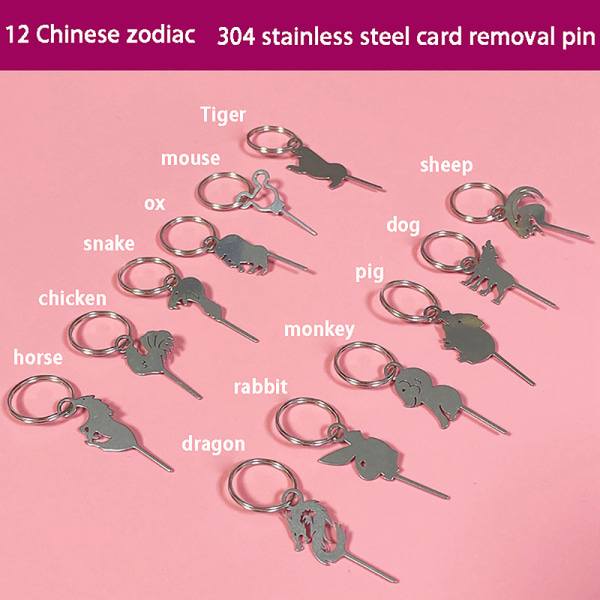 Zodiac Animal Shape rustfrit stål mobiltelefontilbehør A12