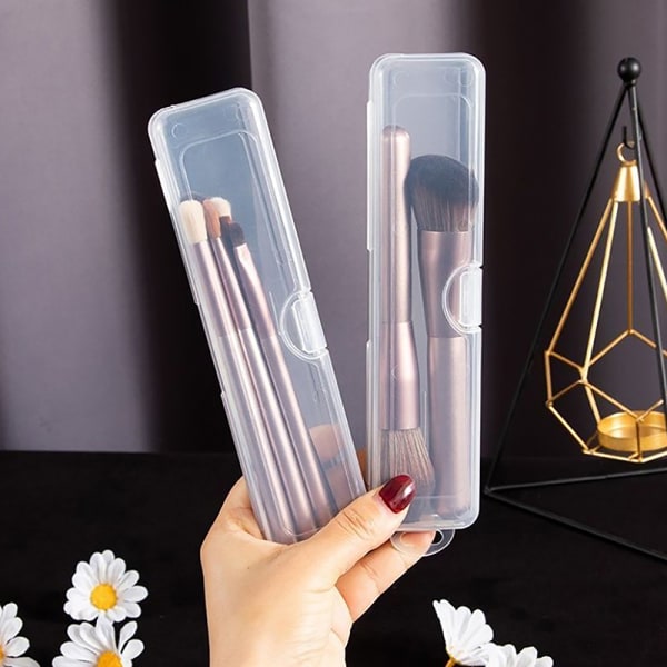 Bærbar Makeup Brush Organizer Øjenbryn Pencil Transparent Cove M