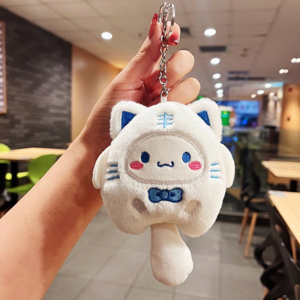 Sanrio Kuromi Plysj Animal Keychain Little Tiger Kuromi Melody White 15cm