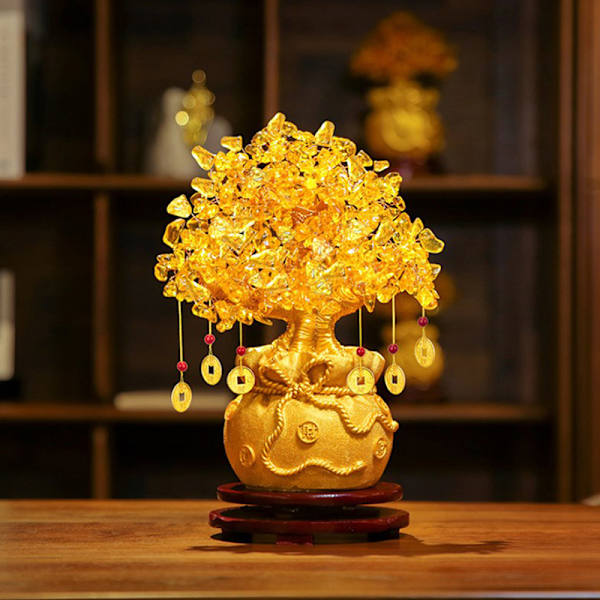 Natural Crystal Bonsai Money Tree Lucky Tree Feng Shui Money Tr