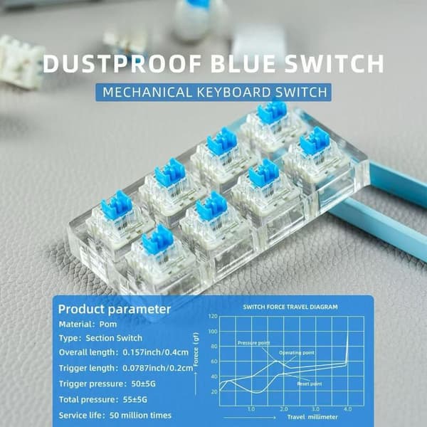 50 st 3-stifts taktil tangentbordsbrytare i plast, klicker, nyckelbyte 50pcs