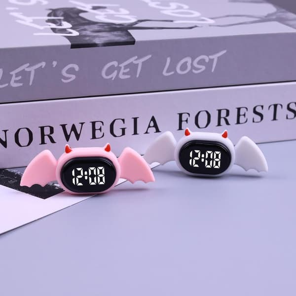 LED Digital Elektronisk Ur Natlys Nøglering Lommeur A3 Red