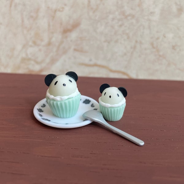 1:12 Dockhus Miniatyr Panda Cupcake Ornament Model Living S Yellow-L