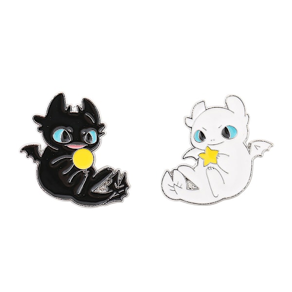 Tecknad e Flying Dragon Brosch Creative Anime Image Metal Badge White
