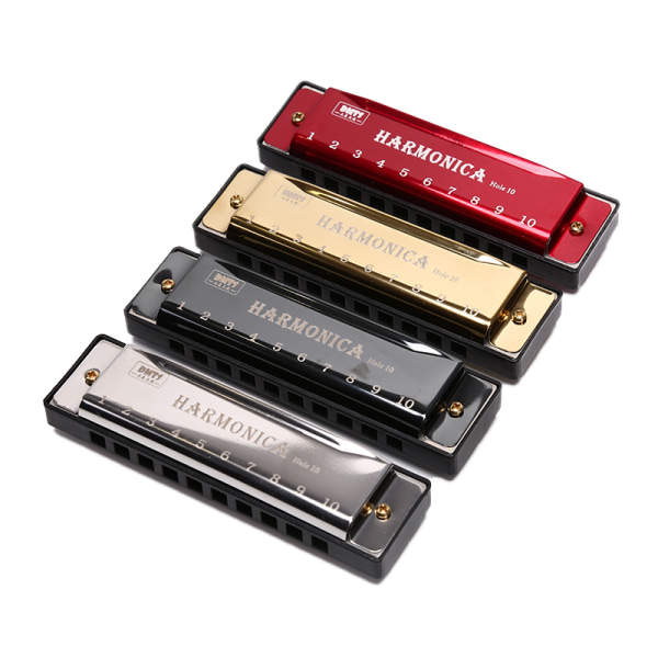 10 hullers Harmonica Mund Orgel Puslespil Musikinstrument Red