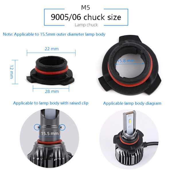 Bil LED Strålkastare Glödlampa Sockel Adapter Sockelhållare H1 H4 H7 H11 A5