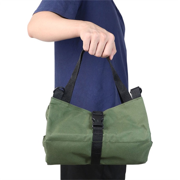 Roll Up Tool Bag Canvas Tool Pouch Organizer Slitesterk hengende Green 48*28.5cm
