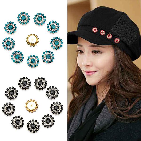 25 Stk14mm Blomsterformet Sparkling Button Flatback syduk mixed color