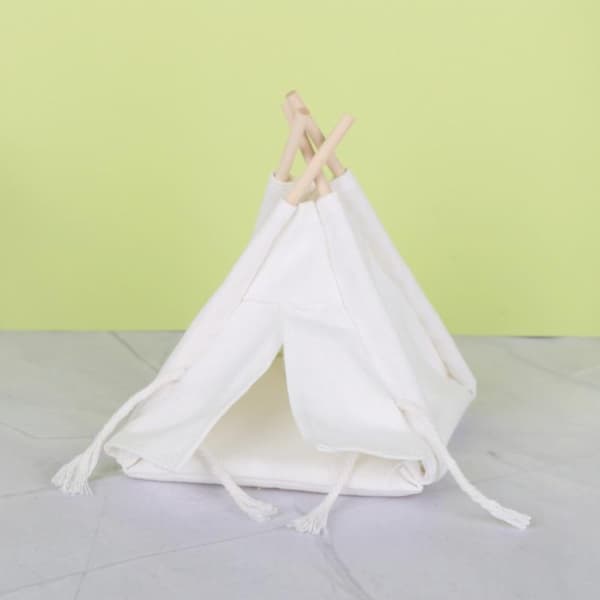 1 st 1:12 Skala Dockhus Mini Camping Canvas Tält Modell För Ph Beige