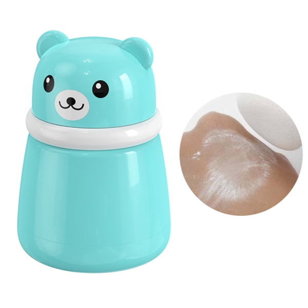 Cartoon Bear Puff Empty Box Powder Puff Case Kannettava Body Powd Blue