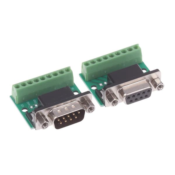 5 kpl DB9 uros-naaras-sovitinmoduuli RS232 RS485 sarja Termi B
