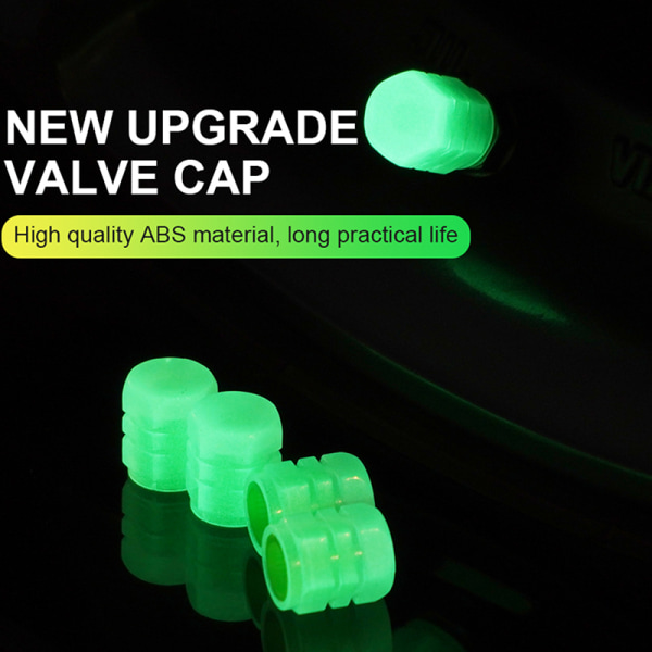 4 Stk Universal Luminous Valve Caps Dekk Ventil Caps