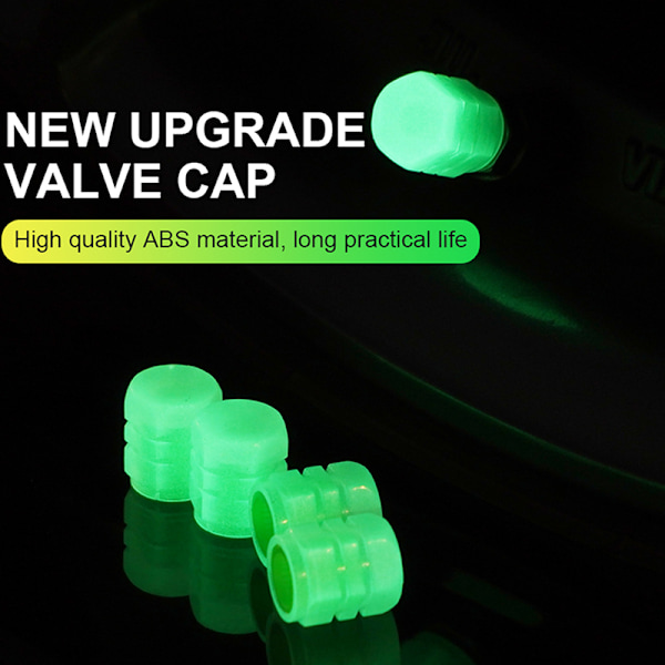 4st Universal Luminous Valve Caps Däck Ventil Caps