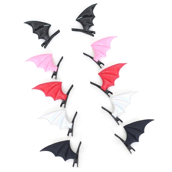 Halloween Bat Wings Shape Hairpin Gothic Kids Kvinde Clip Headd Silver