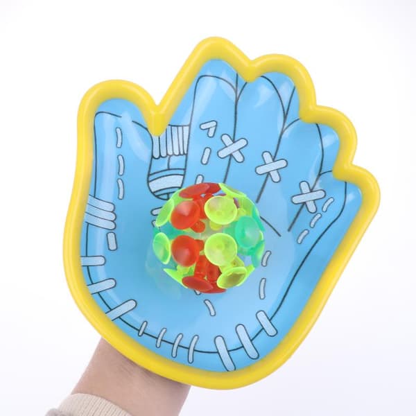 Klibbig bollkastningsspelset Basebollhandskeform Sugbollsleksak 1Set