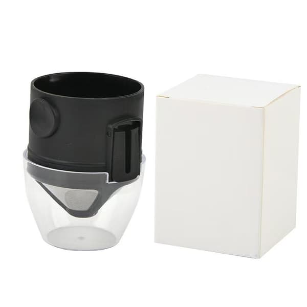 Bærbart foldbart kaffefilter i rustfrit stål, genanvendeligt kaffe Black