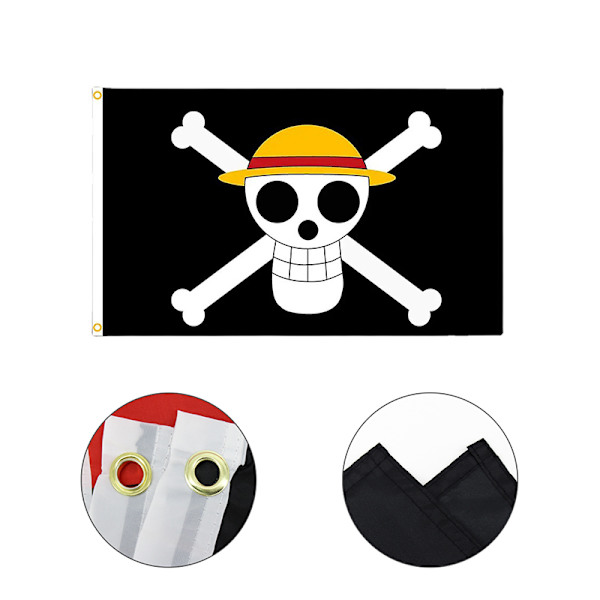 90*150CM Polyester Pirate Monkey D. Luffy Skull Flagga One Piece 150cm