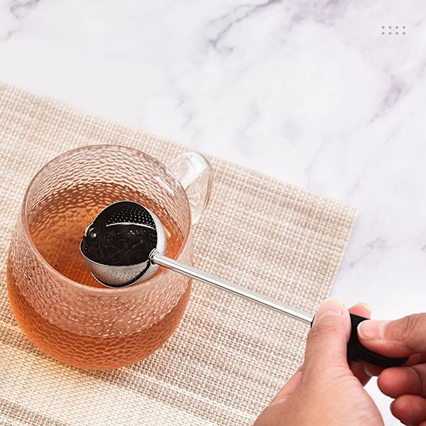 Bærbar 304 rustfrit stål roterende te-infuser og kaffegrumsfilter B