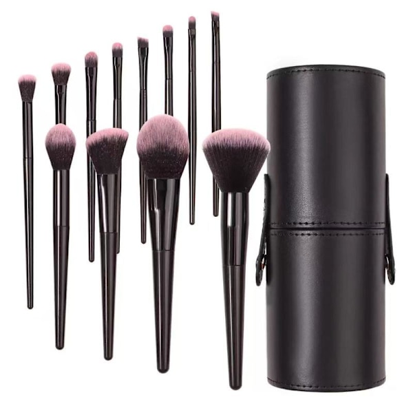 Professionelt makeupbørstesæt Foundation Blusher Kosmetisk Make- Black E