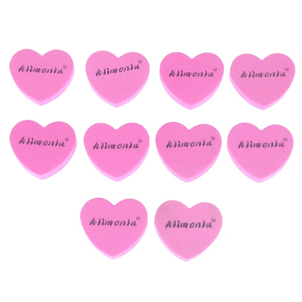10 kpl vaaleanpunainen sydämen muotoinen kynsiviila manikyyrityökalu Nail Emery Board