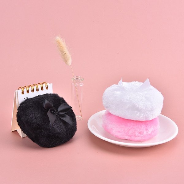 Butterfly Round Cosmetic Villus Soft Plush Powder Puff Sponge B Pink