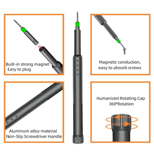 1 Set Precisionsats 31 i 1 Torx Hex Kors Magnetisk Bit