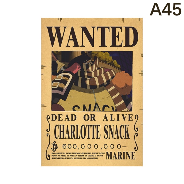 Anime Luffy Wanted Bounty Kraft Paper Juliste Koristeellinen maali A45