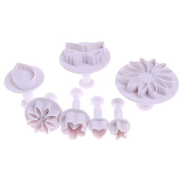 Plast Blomsterfondant Kakeverktøy Sugar Craft Stempel ter Bakin E