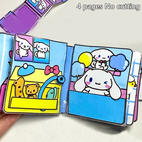 Gør-det-selv-frit legetøj stille bog Sanrio Doudou bog pædagogisk Kuromi A3