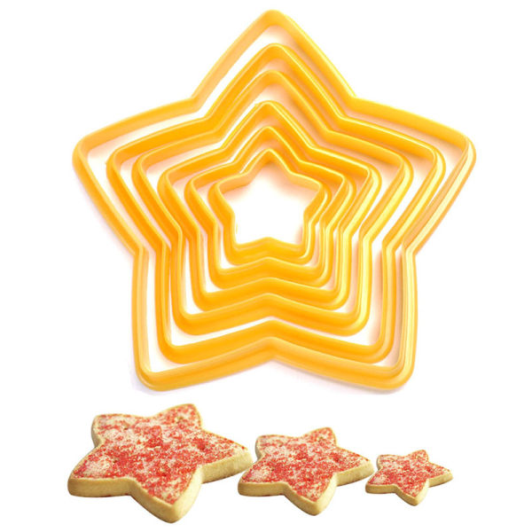 6 Stk/sett Juletre Cookie ter Stjerner Form Kake Kjeks ter
