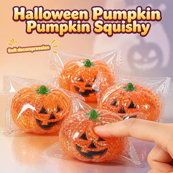 Halloween Glitter Græskar Klemmelegetøj Elastisk Til Halloween A6
