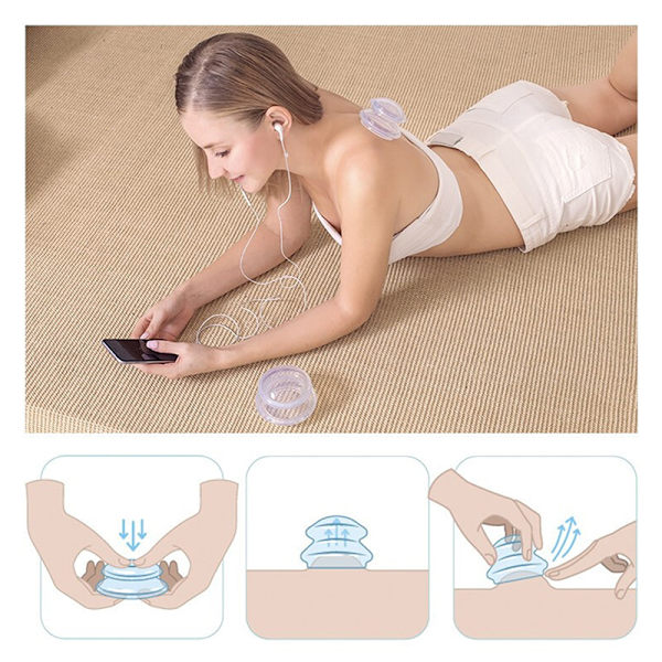 Silikone Vakuum Cupping Sæt Massage Kropskopper Tilbage Gua Sha Vent White