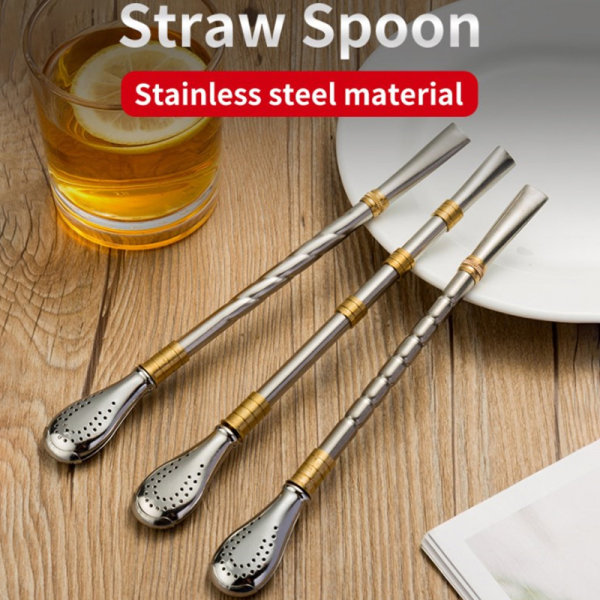 Uudelleenkäytettävä metallisuodatin juomapilli Creative Stainless Steel T 2