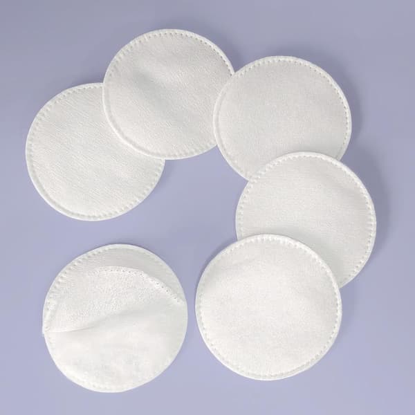 Engangs sminkebomullspad 100/120 stk. Myk, rund, trelags plain weave
