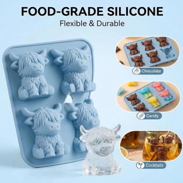 Highland Ko Isbitsform Silikon Fondant Choklad Godis Bur A2