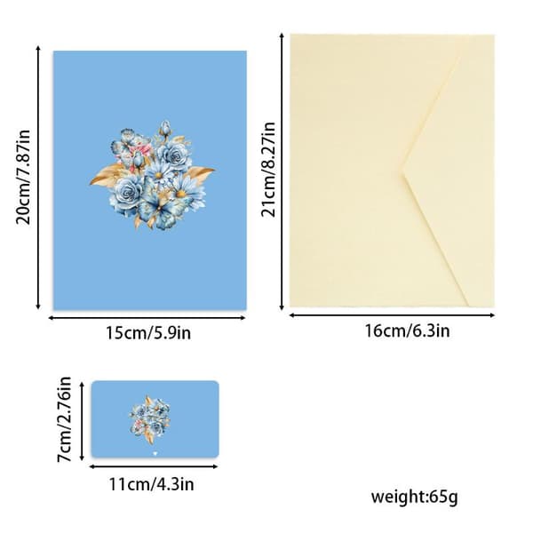 1 stk 3D sommerfugl gratulasjonskort til jul, morsdag og valentin A3