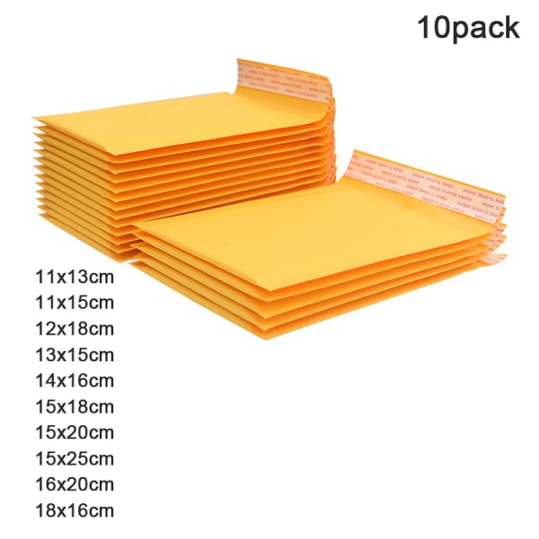 Stærk klæbrig gul kraftpapirboble Kuverter Poser Prot 15x18cm
