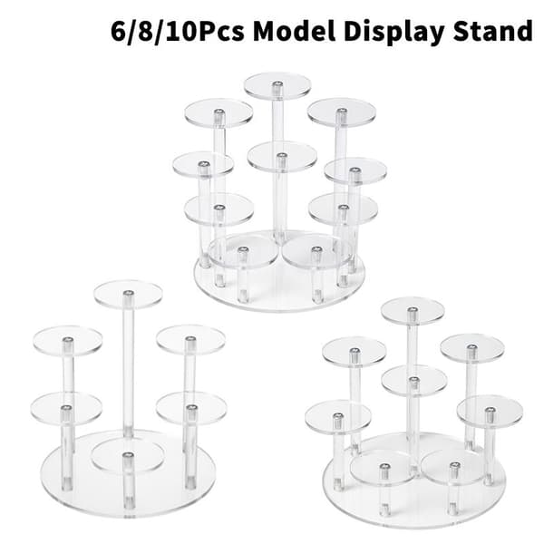 6/8/10-delt rund basedisplaystativ Transparent 6 bases