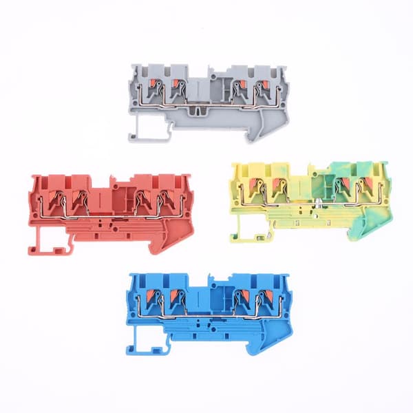 5 stk. PT2.5-QU Push-In Termin fjederstik kabelfri skrueløs elektrisk Red 5Pcs