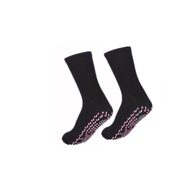 2 STK Magnetiske sokker Selvoppvarmingsterapi Magnetisk Black