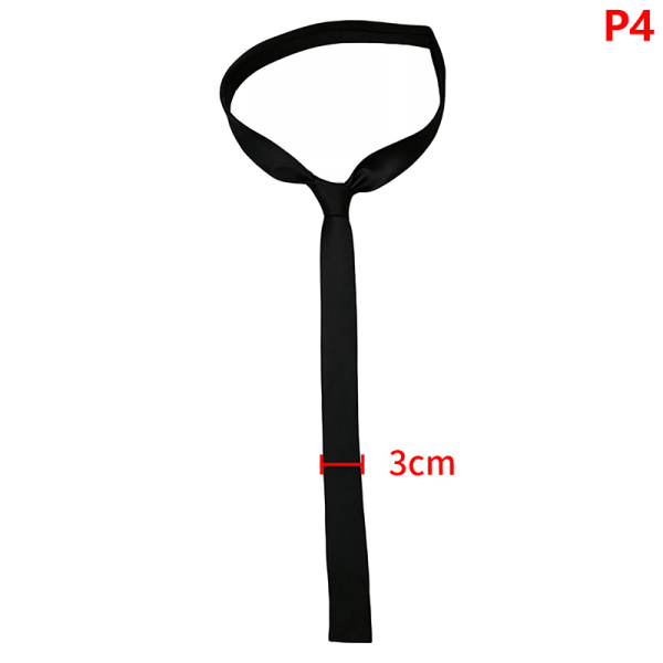 Unisex Black Simple Clip On Tie Security Zipper Tie Uniform Shi 4