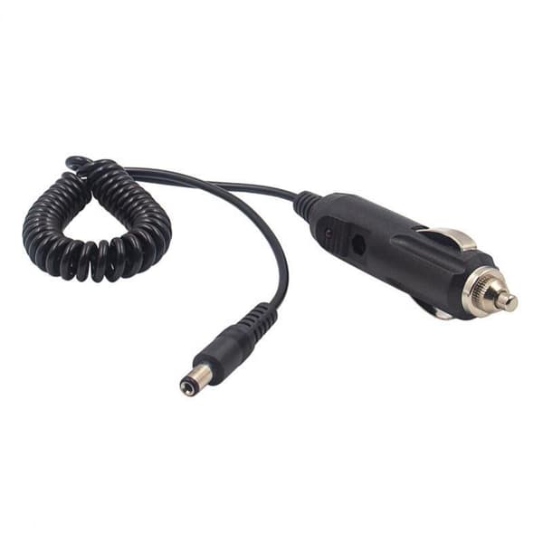 Bil lighter strømforsyning til 5.5 X 2.1mm DC hanstik fjederkabel