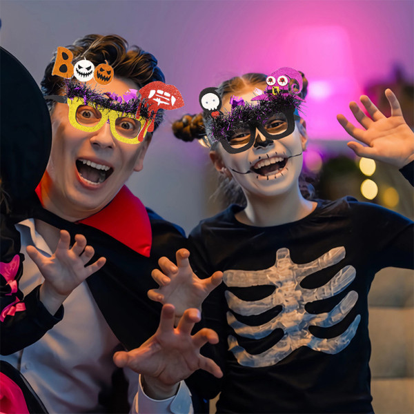 Halloween Glasögon Festdekoration Fotografi rekvisita Rolig filt A6