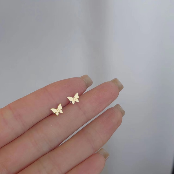1 Par Minimalist Silver s Ear Studs Tulip Cherry Small Love Hea A1