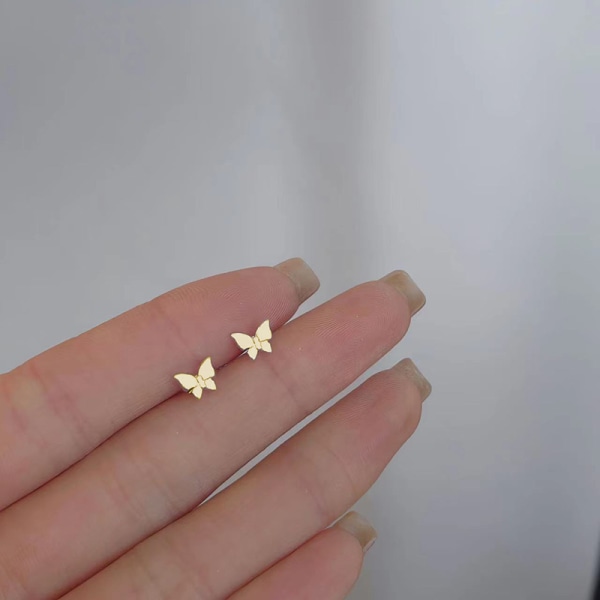 1 Par Minimalist Silver s Ear Studs Tulip Cherry Small Love Hea A15