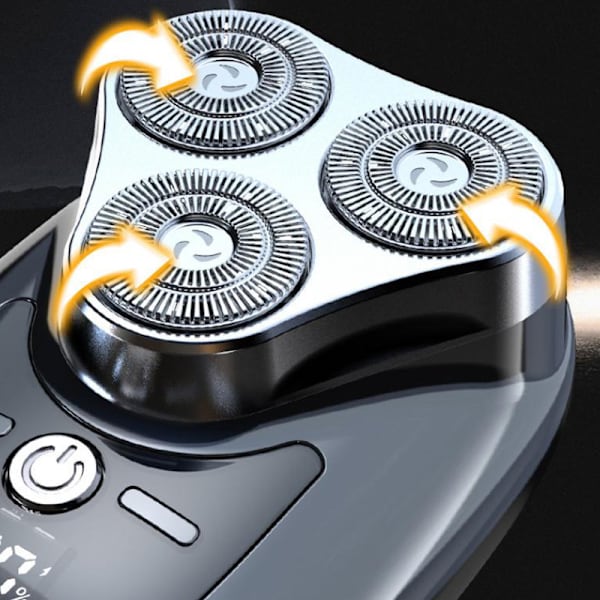 Kolmeteräinen sähköparranajokone digitaalisella näytöllä USB lataus Silver