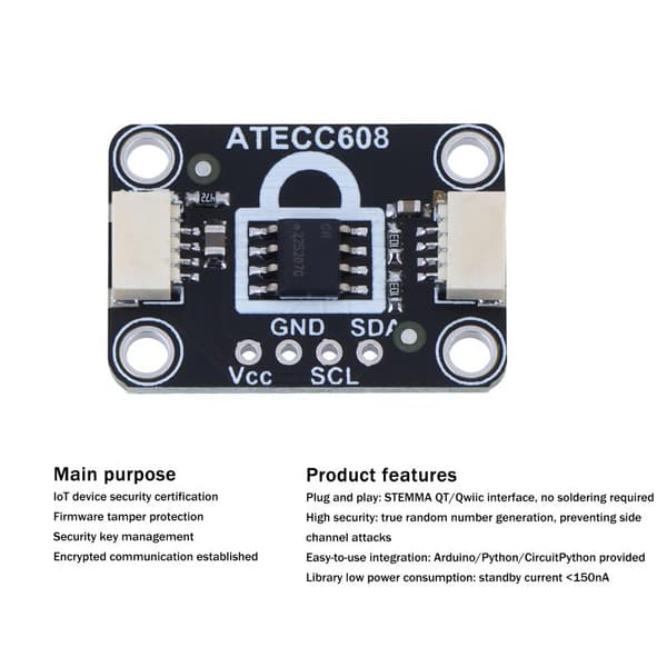 ATECC608 Modul Breakout Board Nyckelminne är kompatibelt med