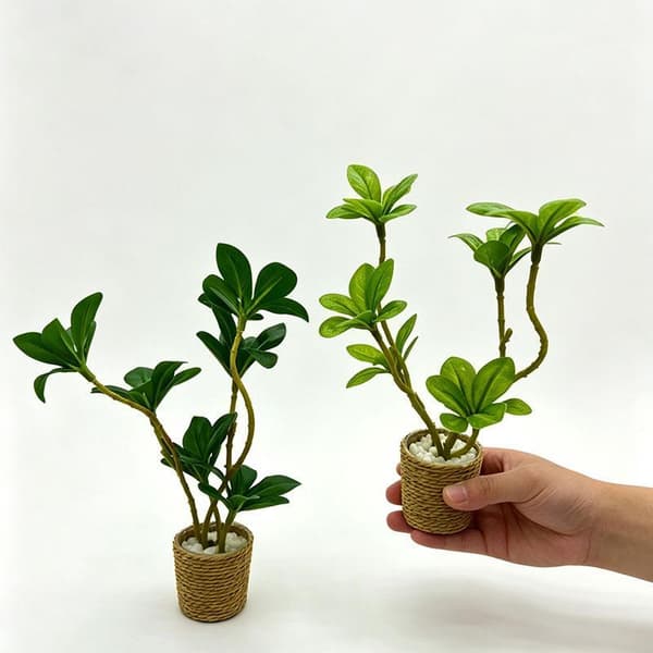 1 stk. 1/6 skala dukkehus grøn pottebonsai mini fehave A1