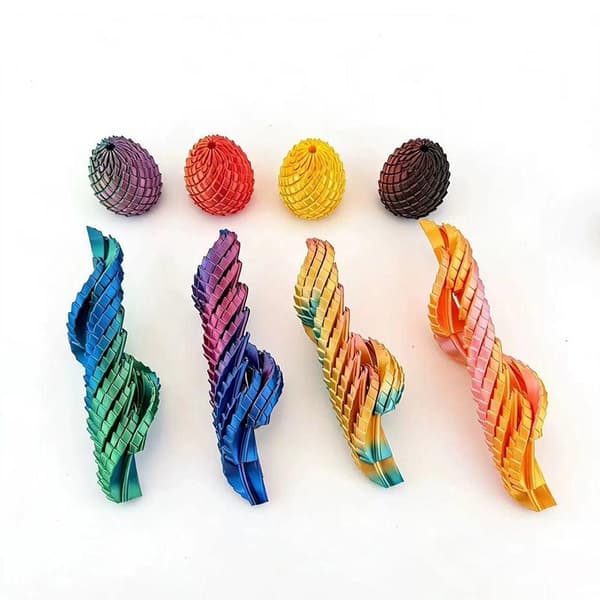3D-printad dekompressionsdrakäggsleksak, smidigt roterande fidget-leksak A22
