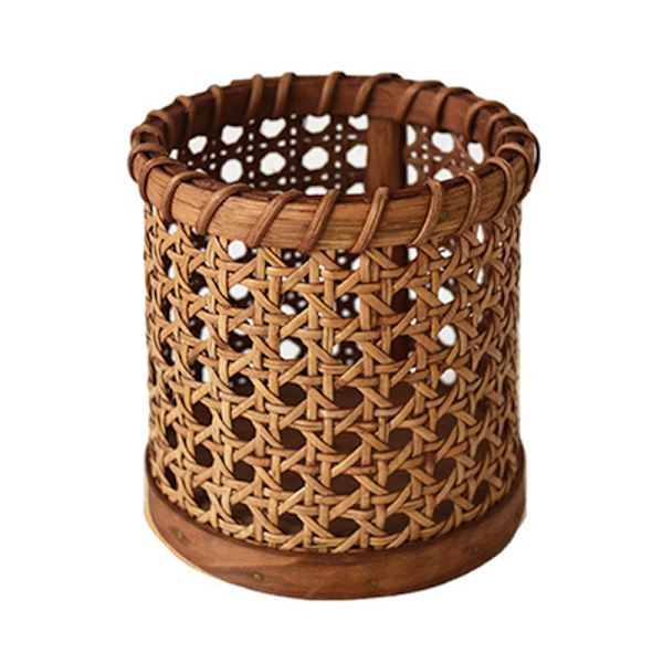 Rattan sticks Opbevaring Håndlavede ske Organizer Holder blyanter O B